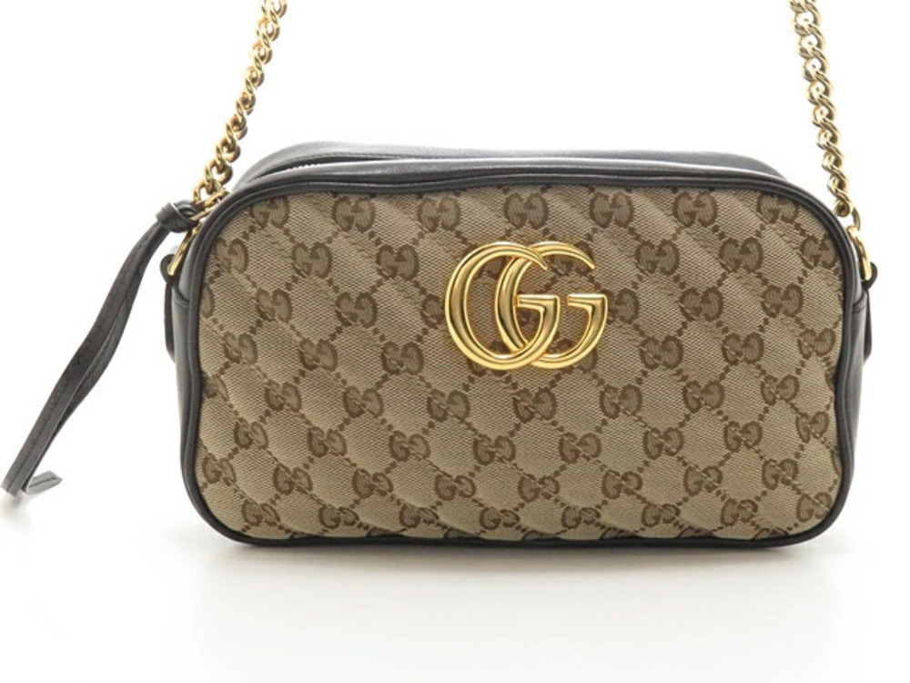 Gucci GG Marmont Shoulder Bag Chain Canvas Leather